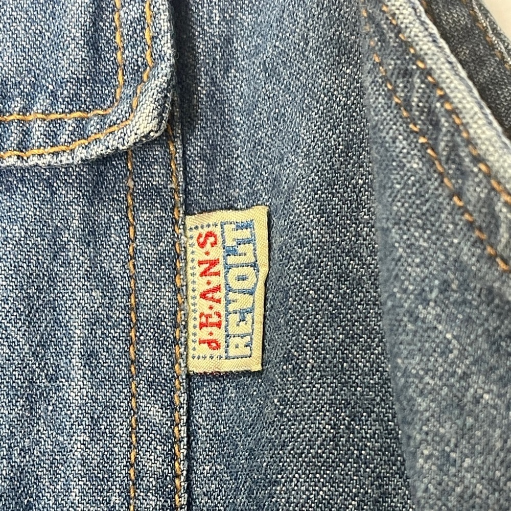 90s Vintage Revolt Jeans Denim Sleeveless Pants Romper Denim Jumpsuit Rare Find - Picture 3 of 6